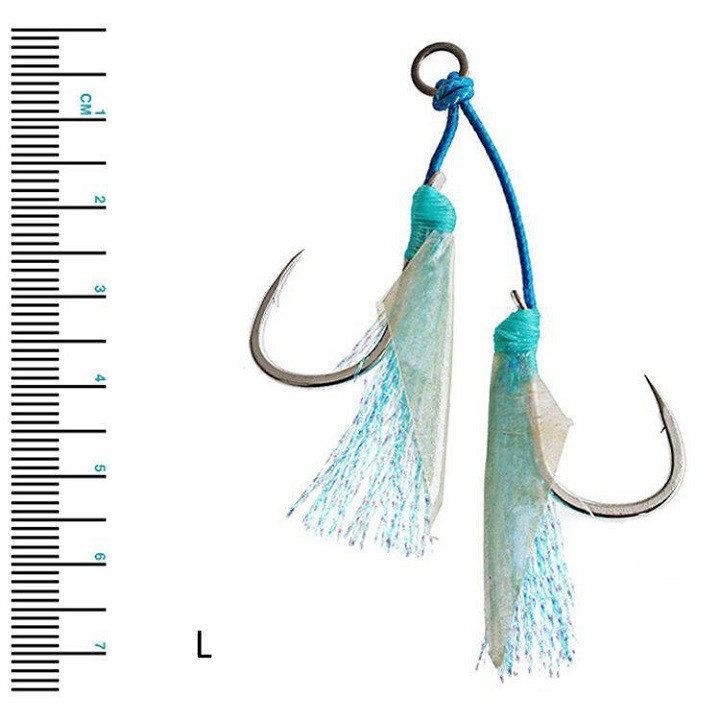 Hai bộ lưỡi câu BKK SEA RANGER gồm 4 lưỡi size L thép không gỉ câu cá biển hiệu quả, lưỡi jigging cực chắc tải cá cao