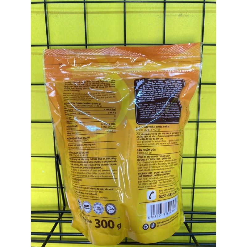 Đường que tinh luyện Biên Hòa gói 300g (50 que x 6g)