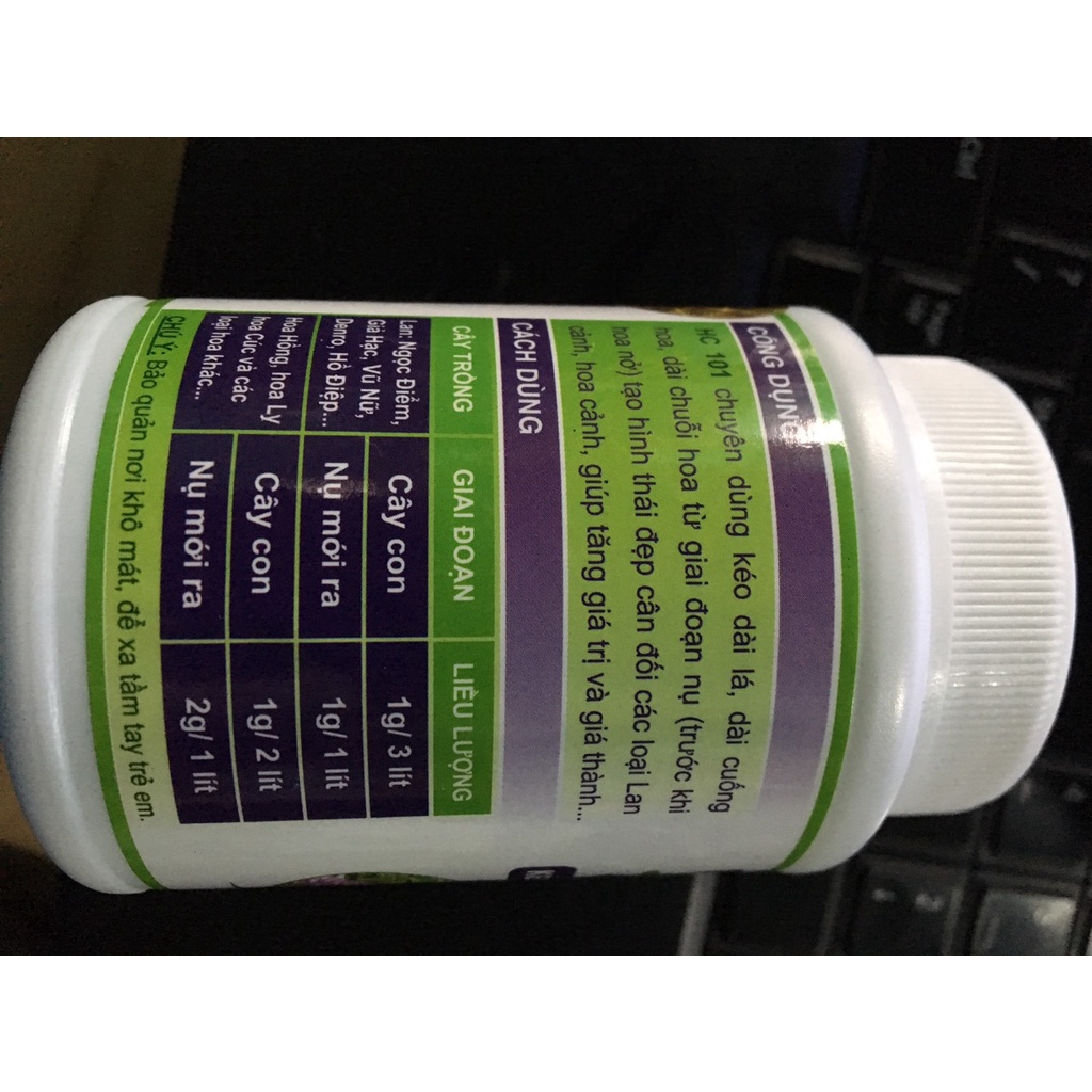 Phân bón HC 101 kéo dài lá, chuỗi hoa dành cho hoa lan cây cảnh lọ 60gr