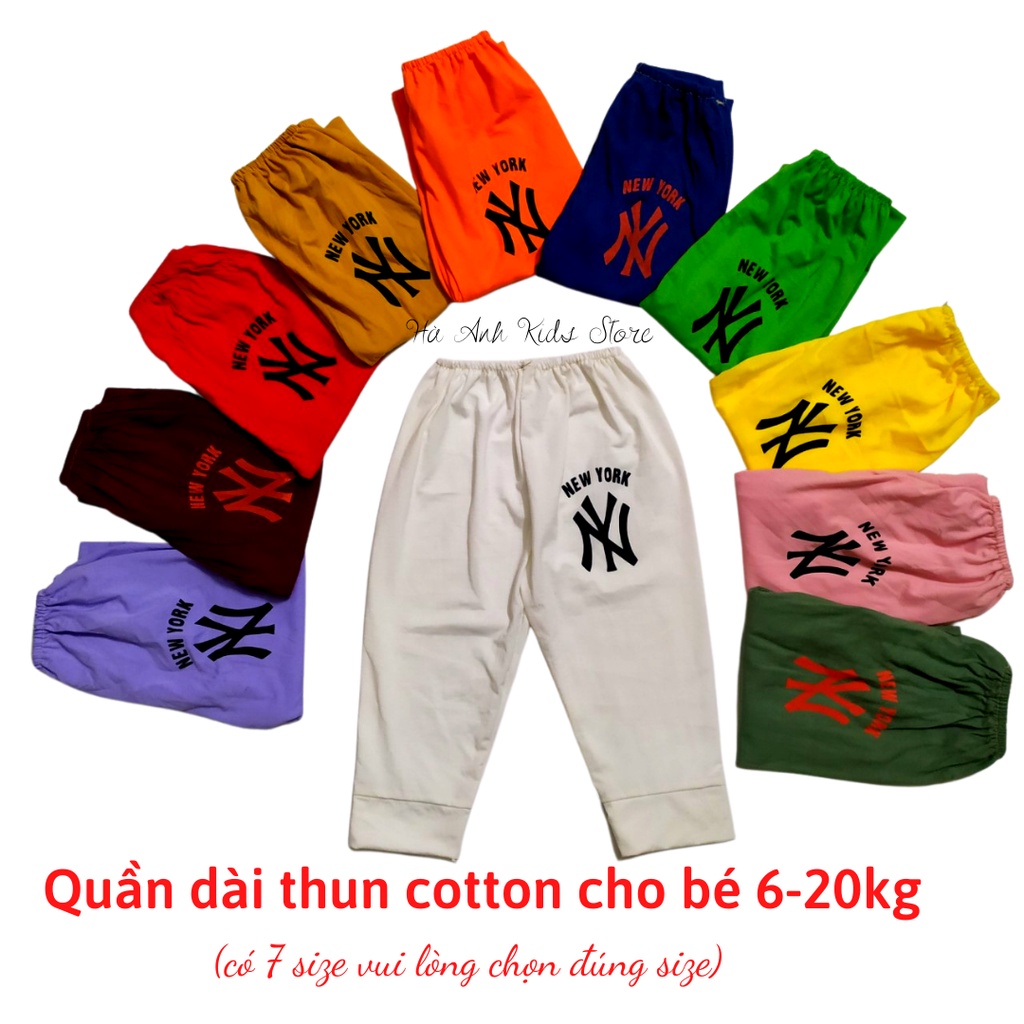 Quần chục dài thun cotton cho bé trai/ gái 5-20kg mặc quanh năm bốn mùa