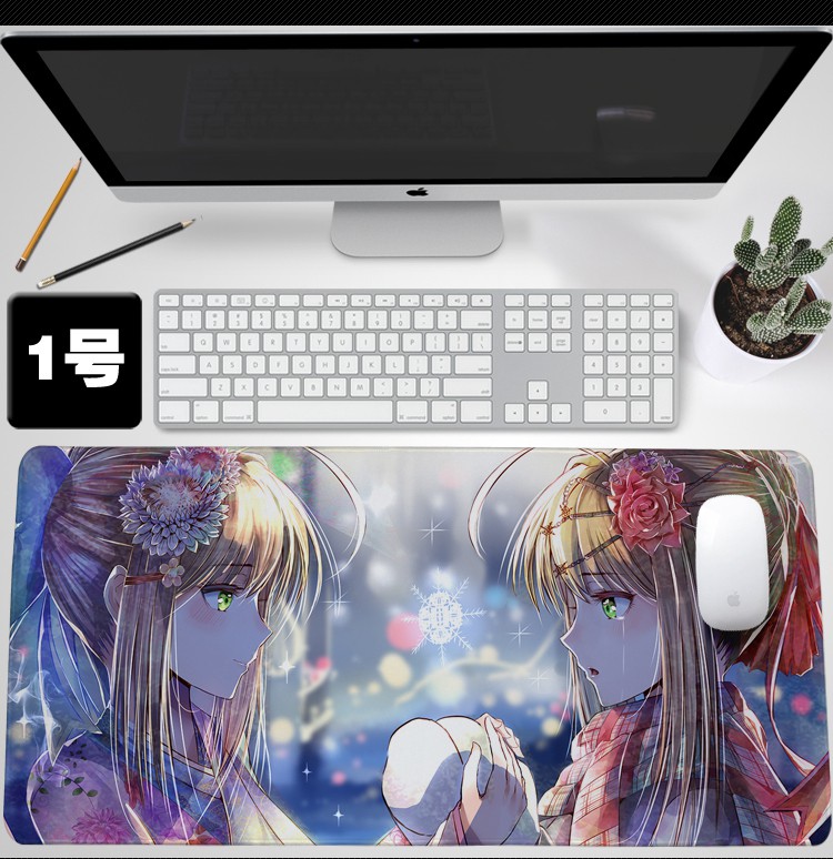 ♜☸♨Fate series Fgo black Joan of Arc Saber Skarha mouse pad oversized seam anime keyboard pad table mat