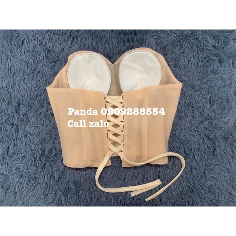Áo lót corset ren va trơn dựng gọng siết eo nâng ngực
