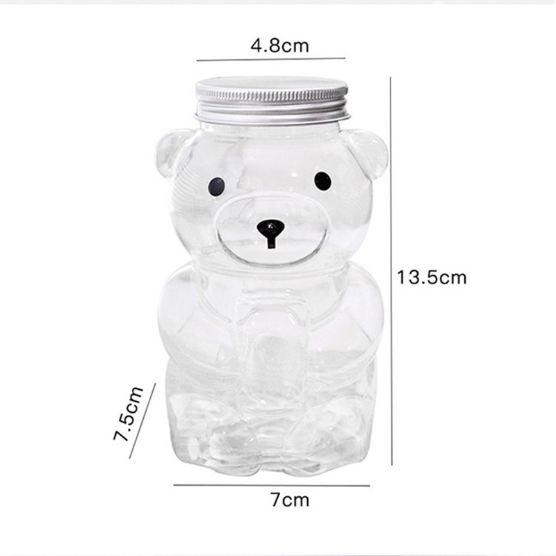 Cốc Thủy Tinh Uống Trà Sữa / Cà Phê / Trà Sữa Có Ống Hút Hình Gấu Hoạt Hình 3d 420ml