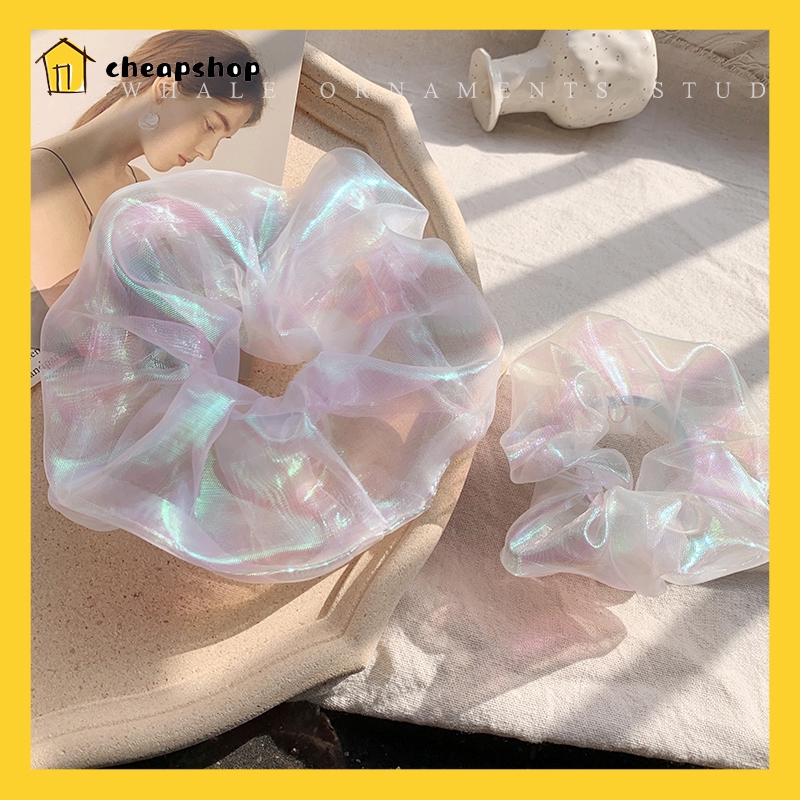 INS Cúc Scrunchies Dây Buộc Tóc Hoa Cột Tóc Scrunchie Hologram | BigBuy360 - bigbuy360.vn