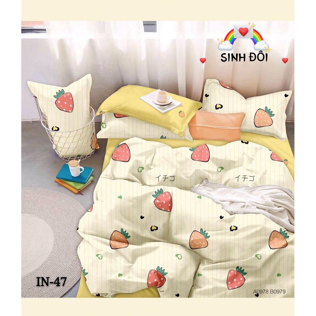 BỘ DRAP GIƯỜNG/ GA GIƯỜNG COTTON 100% - IN-47