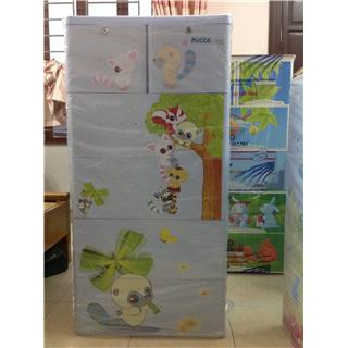 [CÓ HỖ TRỢ SHIP ] Tủ nhựa Song Long 5 tầng 6 ngăn siêu tiện dụng cho bé, Tủ đựng đồ Panda, Pucca nhiều mẫu xinh yêu
