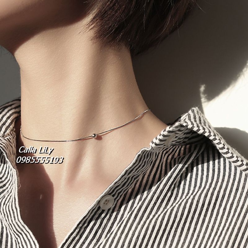 [FreeShip]Dây Chuyền Bạc 925 Cá Tính Choker Hàn Quốc