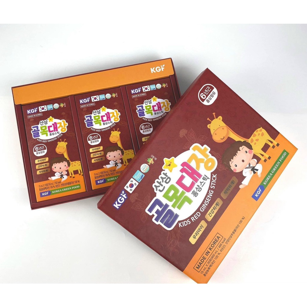 Nước Hồng Sâm Kids Red Ginseng Stick Hàn Quốc Cho Bé Hộp 30 Gói x 15ml