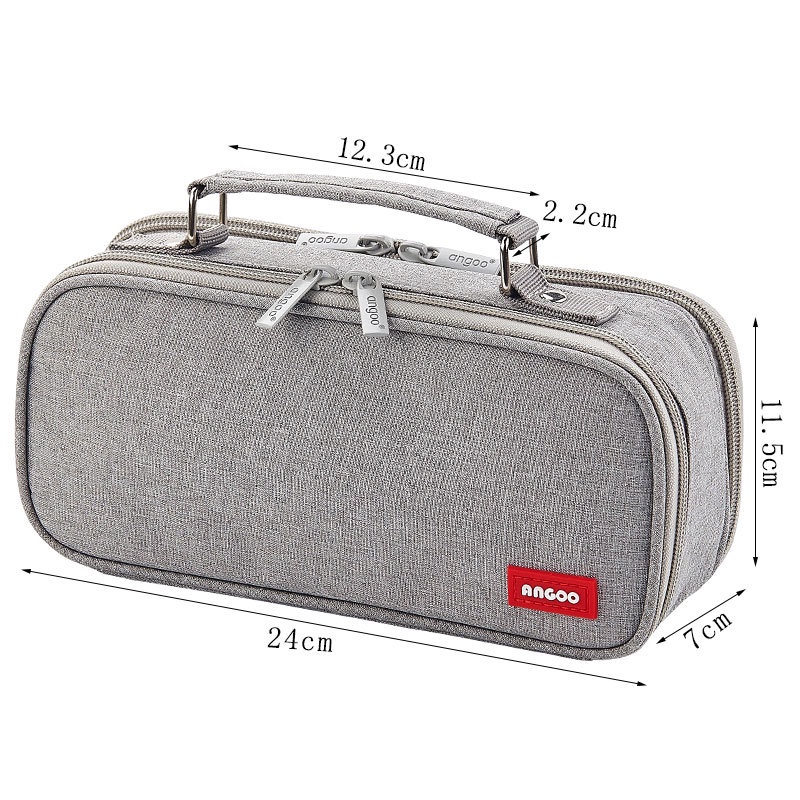 Túi Đựng Bút Bằng Vải Canvas Hai Lớp Sức Chứa Lớn Cho Học Sinh