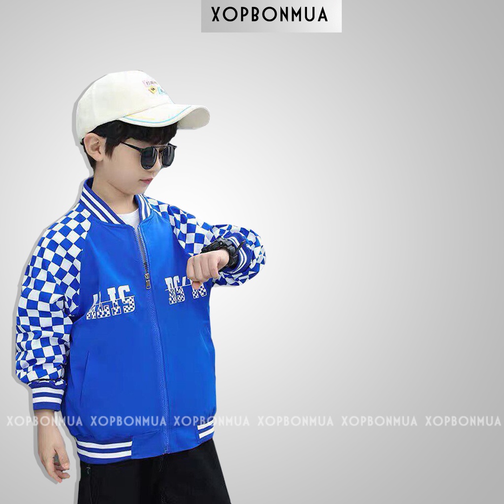 Áo Khoác Bomber Bé Trai 10-65kg  Áo Khoác Thun Bé Trai Size Đại - Shop Bốn Mùa