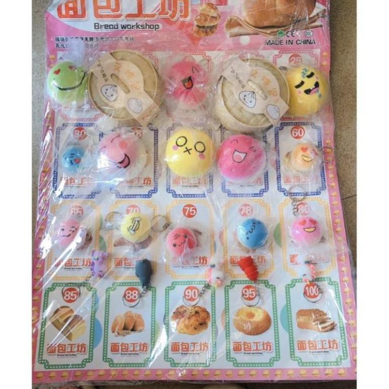 vỉ thưởng squishy bánh bao cực hot ( 100 tem thưởng)