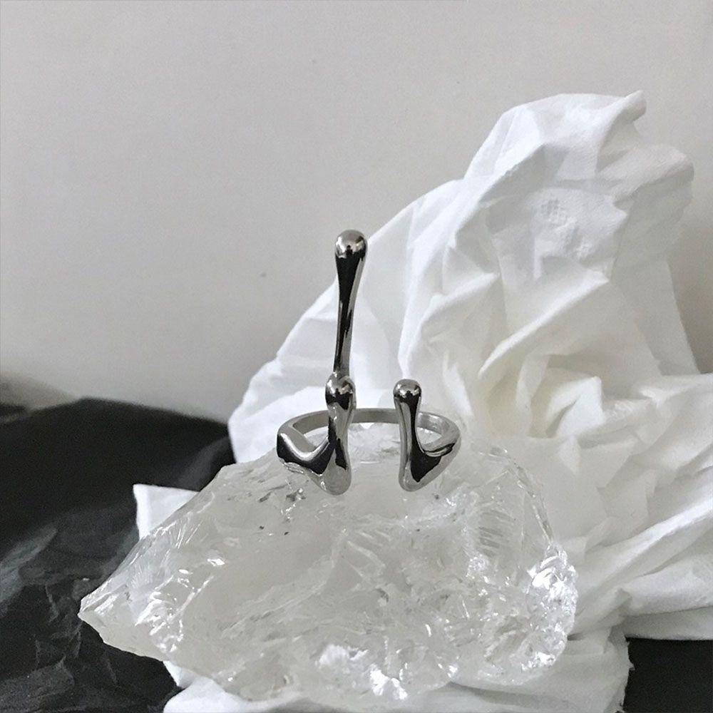 Nhẫn Hở Màu Trơn Kiểu Hàn Quốc Bất Đối Xứng 2Life Cá Tính Cho Cặp Đôi