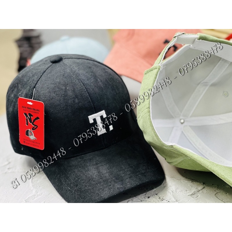 Nón kết nhung Hàn quốc - mũ kaki nhung thêu chữ T phong cách ulzzang hàn quốc đơn giản trẻ trung