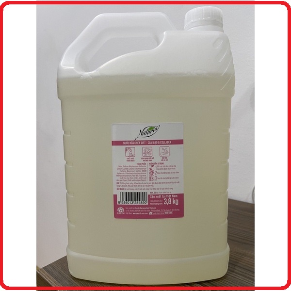 Nước rửa chén GIFT 3.8kg hương Cám gạo Collagen - Siêu Tiết Kiệm