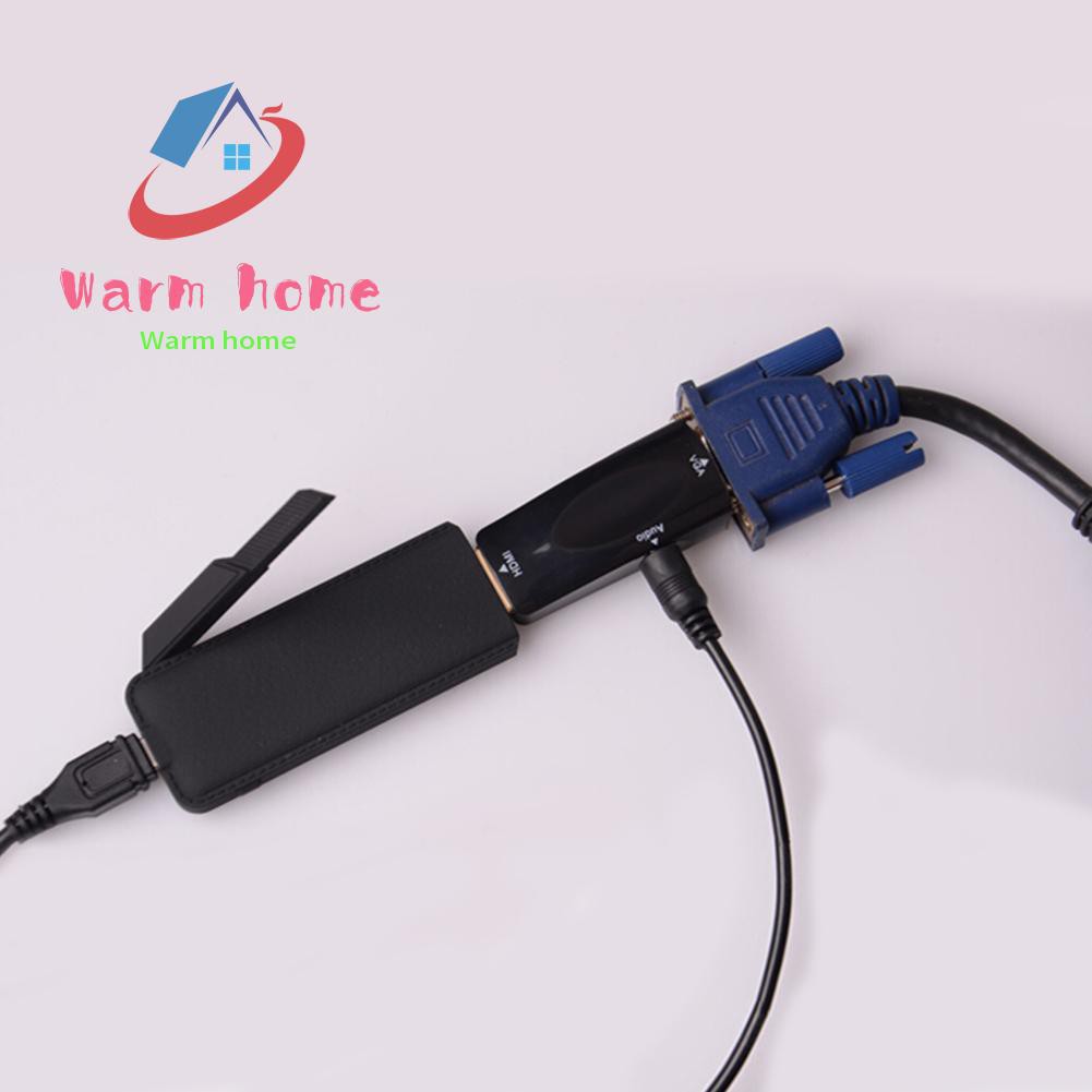 Đầu Chuyển Đổi Từ Cổng Hdmi Sang Vga 1080p Kèm Cáp Âm Thanh Cho Máy Tính