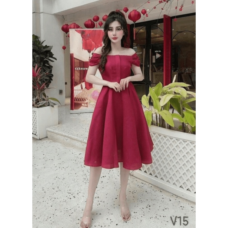 (FREE SHIP) ĐẦM XÒE NỮ THIẾT KẾ DỰ TIỆC TAFTA XINH XẮN SANG CHẢNH PU VALENTINNA