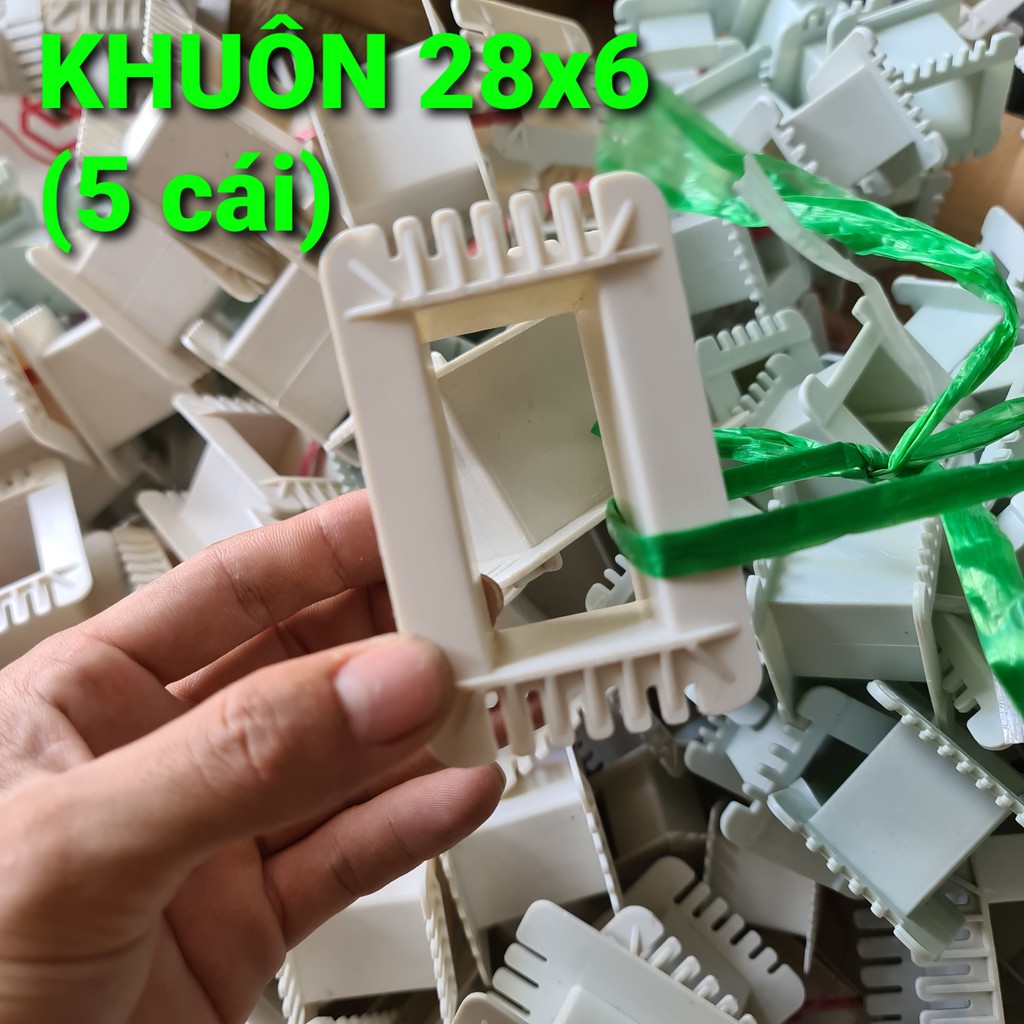 Khuôn 28x6 (5 chiếc). Khuôn nhựa quấn dây đồng biến áp. Khuôn nhựa 2,8x6 loại dày, chịu nhiệt độ cao, chống chập chạm