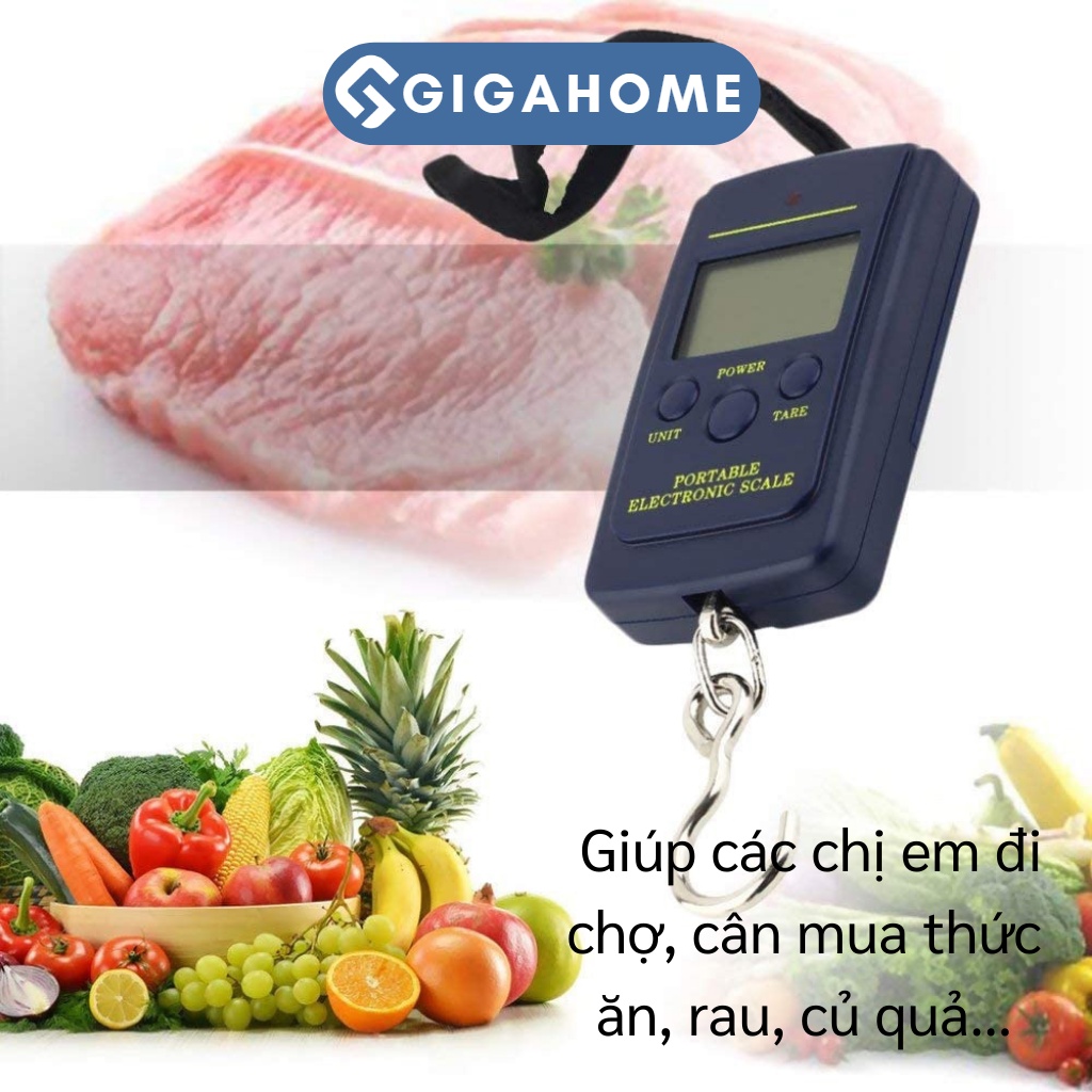 Cân Hành Lý Điện Tử Cầm Tay Mini Tối Đa 40kg GIGAHOME Màn Hình LCD 9243