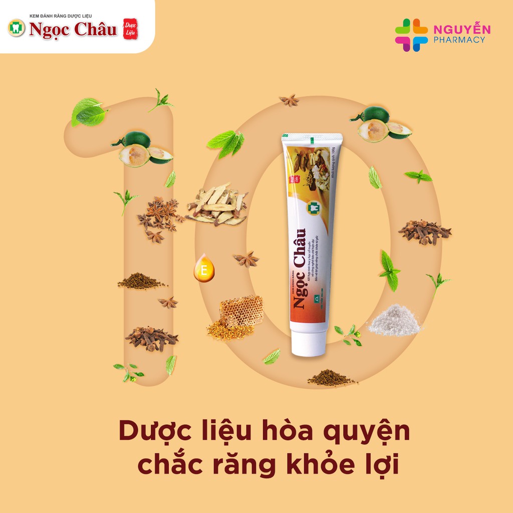 Kem đánh răng dược liệu Ngọc Châu - Bảo vệ nướu, ngừa sâu răng, nhiệt miệng