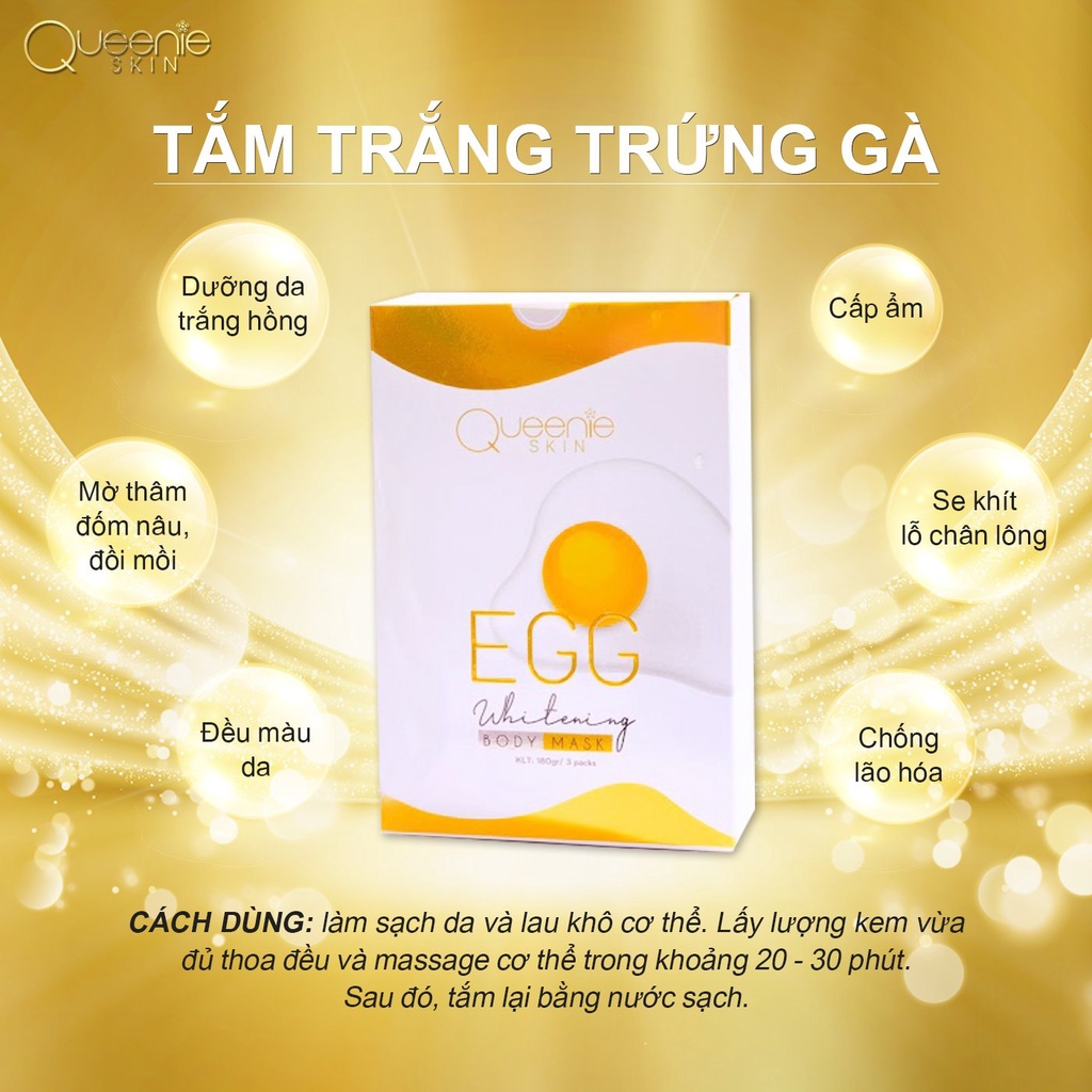 Tắm trắng tại nhà, dưỡng trắng da body từ trứng gà Egg Whitening body mask 180gr