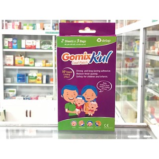 Miếng dán hạ sốt Gomix Kul Cool Patch Delap 3 Gói X 2 Miếng, hạ sốt nhanh, an toàn cho trẻ sơ sinh và trẻ nhỏ