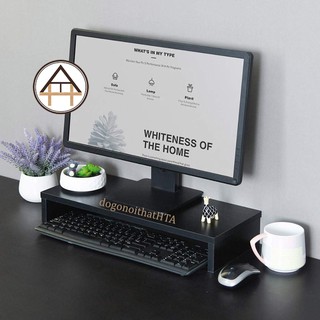 Kệ gỗ máy tính, kệ để đồ decor thương hiệu HTA