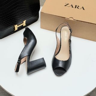 GIÀY DA THẬT GÓT TRỤ 7CM