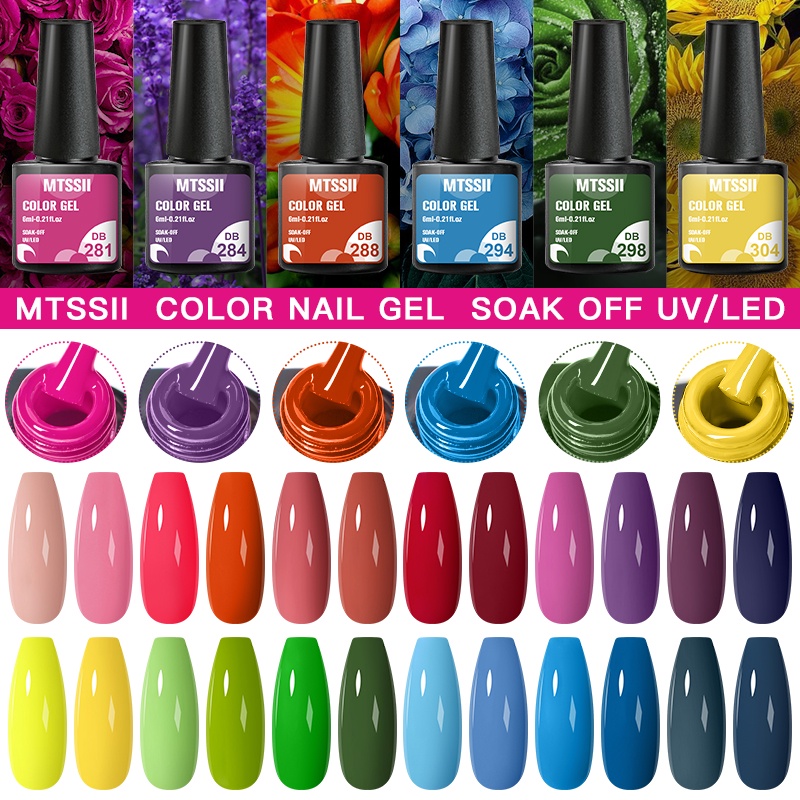 Gel sơn móng tay MTSSII dạng lột bán vĩnh viễn sấy khô đèn UV LED chuyên dụng 6ml