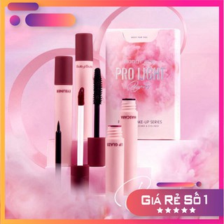 Set trang điểm mắt môi Pro Light Heng Fang Beauty 4 món ( 1 set gồm Mascara + Kẻ mắt + 2 Son lì 