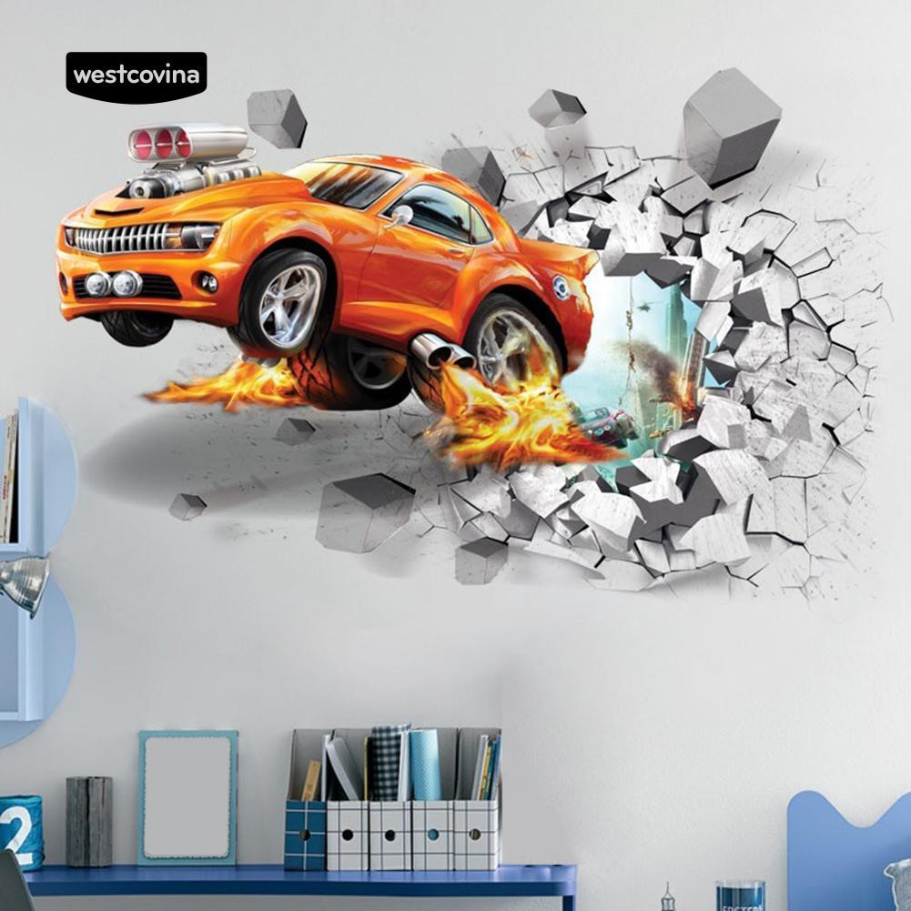 Miếng Dán Tường Trang Trí Hoạ Tiết Nghệ Thuật , Dễ Chùi Rửa