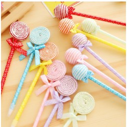 bút kẹo sọc hình nơ D29 cute viết dễ thương bi màu xanh