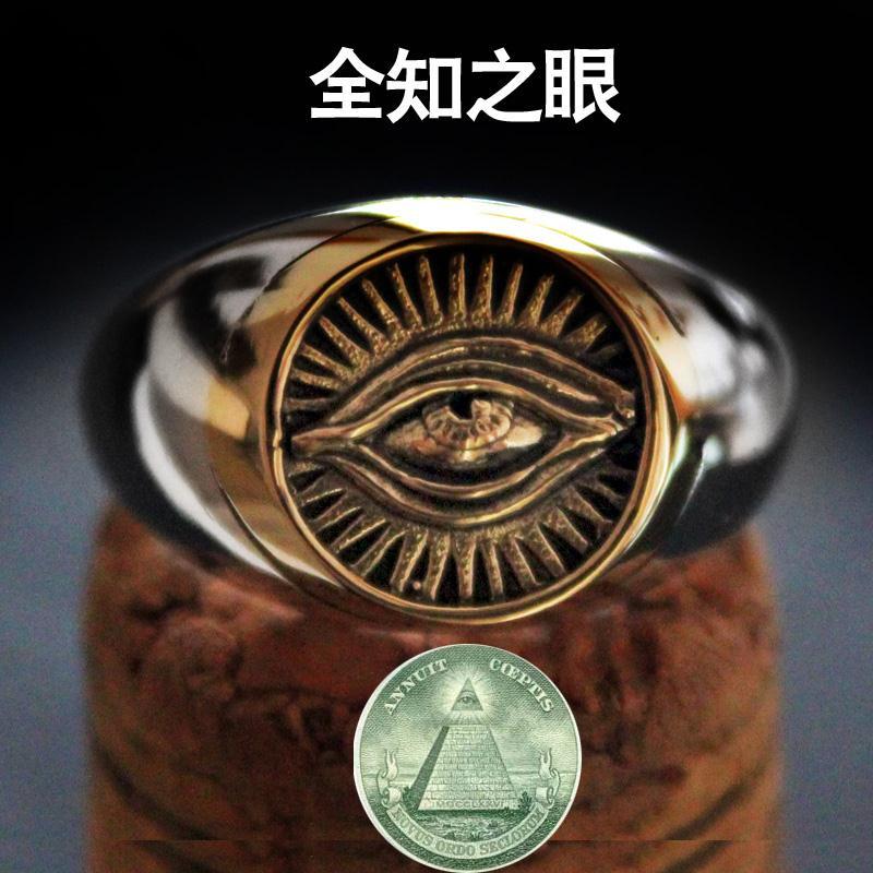 Nhẫn Đeo Tay Kim Loại Khắc Hình Con Mắt Cá Tính Cho Nam Nữ