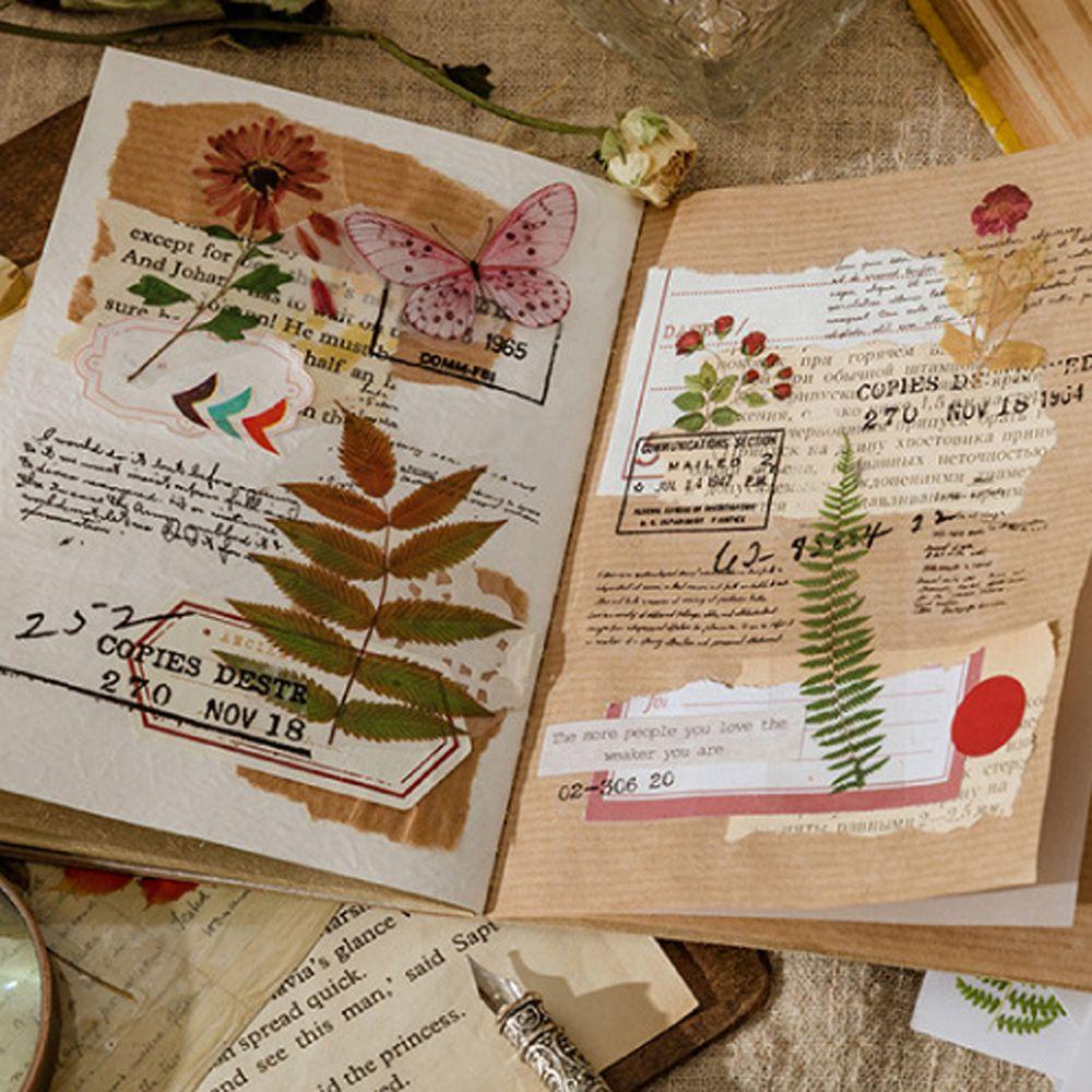 Sticker Dán Trang Trí Sổ Tay Nhật Ký Hình Hoa Cổ Điển