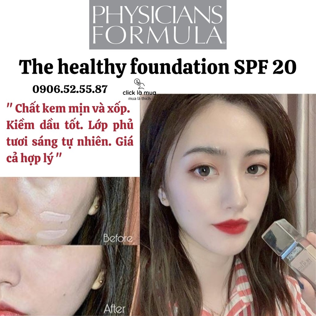 Kem nền chống nắng che khuyết điểm Physicians Formula- kem nền trang điểm kiềm dầu cho da mụn da khô nhạy cảm 30ml