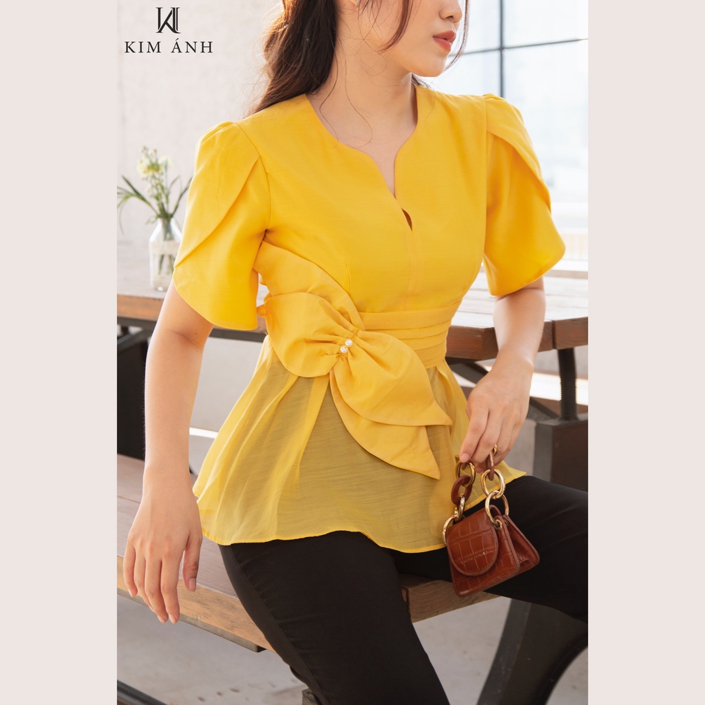 Áo Kiểu Thiết Kế Nữ Kim Ánh Woori Top Trẻ Trung, Thanh Lịch | BigBuy360 - bigbuy360.vn