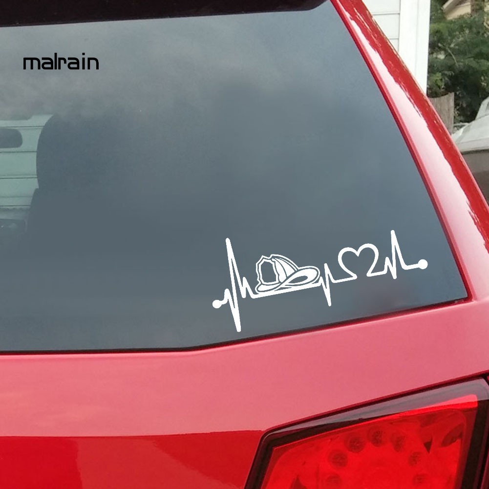 Sticker Dán Trang Trí Xe Hơi Hình Nhịp Tim Lính Cứu Hỏa
