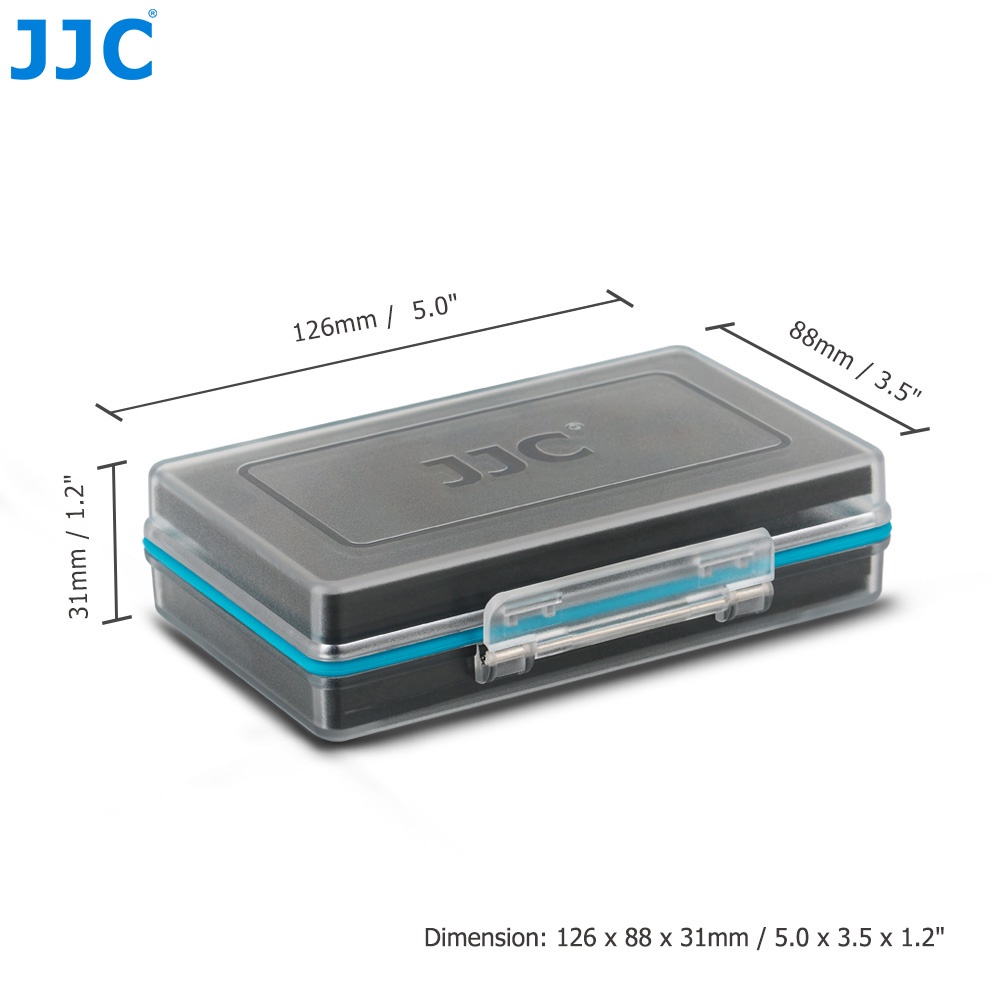 Hộp đựng pin JJC bảo vệ 8 ngăn AA/ 14500 chống bụi bẩn mất nước văng vào bị ẩm nhỏ gọn