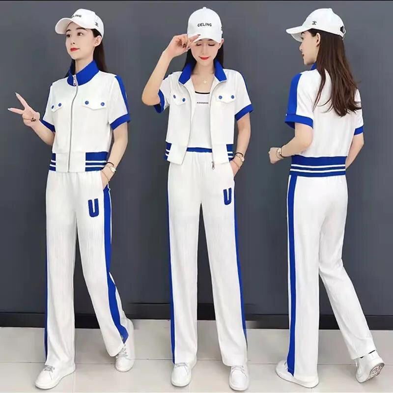 ẢNH THẬT Set Đồ Thể Thao Trắng Phong Cách