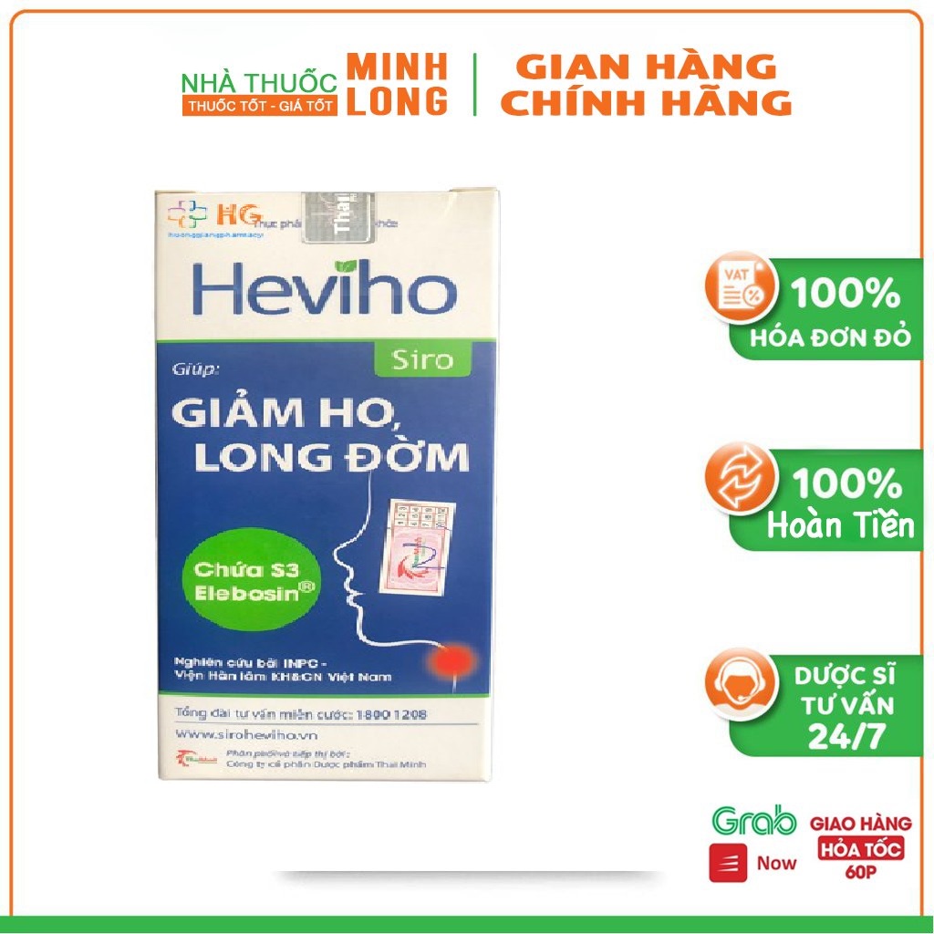 Siro Heviho - Hỗ trợ giảm ho, đau rát họng, long đờm, tăng đề kháng (Chai 100ml)