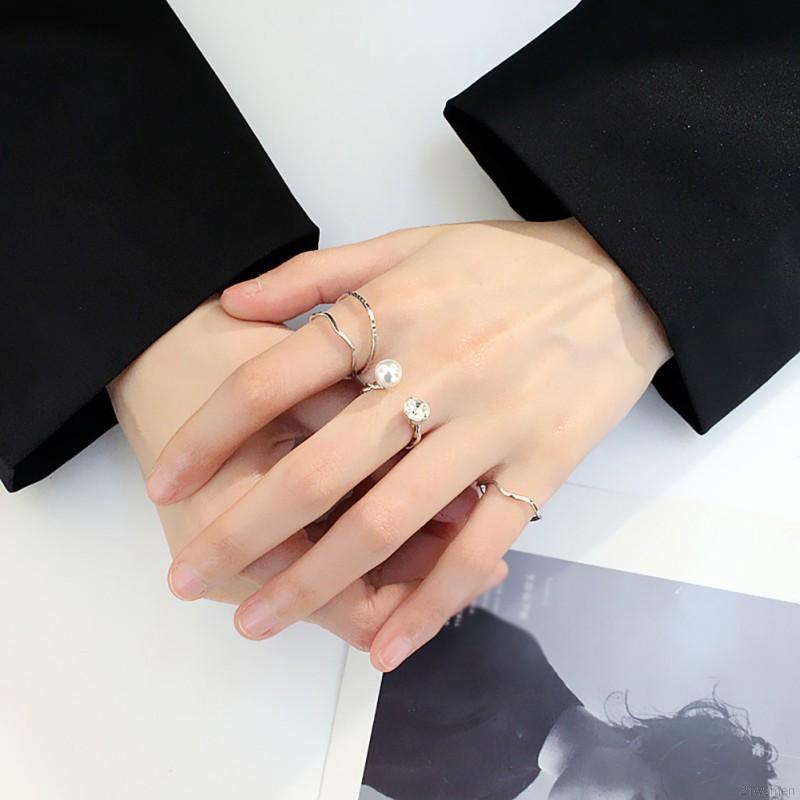Set 4 chiếc nhẫn nữ kiểu dáng đơn giản thời trang