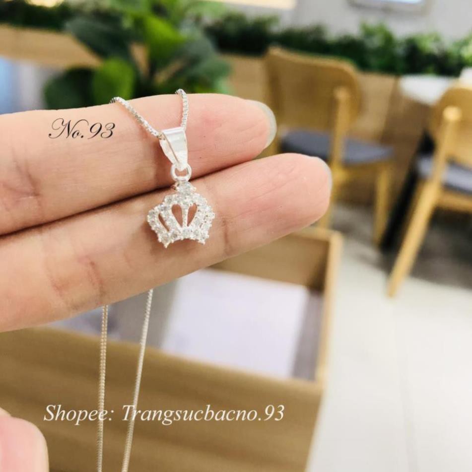 (BẠC CHUẨN)  DÂY CHUYỀN BẠC Ý 925 CHO NỮ MẶT VƯƠNG MIỆN PHỤ KIỆN TRANG SỨC CAO CẤP NO.93 VÒNG CỔ NỮ ĐẸP