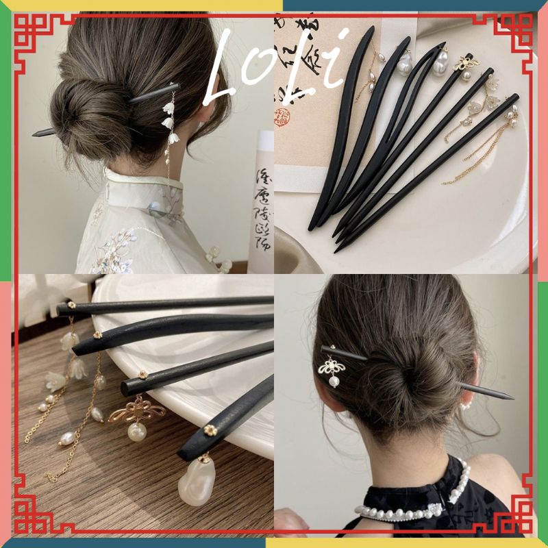 Trâm Cài Tóc Bằng Gỗ Màu Đen Phong Cách Trung Hoa Thời Trang Cho Nữ - Loli.phukienthoitrang