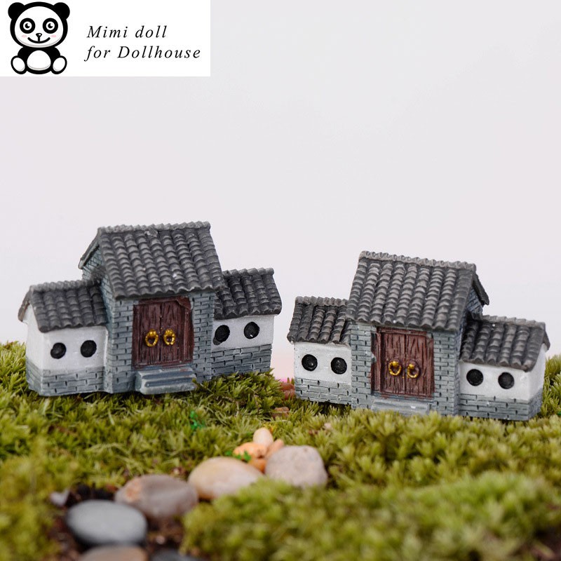 Ngôi nhà 3 gian trang trí nhà búp bê tiểu cảnh dài 4.5 cm Minidoll