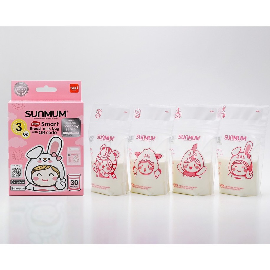 Túi trữ sữa Sunmum Thái Lan mẫu mới - tiệt trùng gấp 1.5 lần mẫu cũ