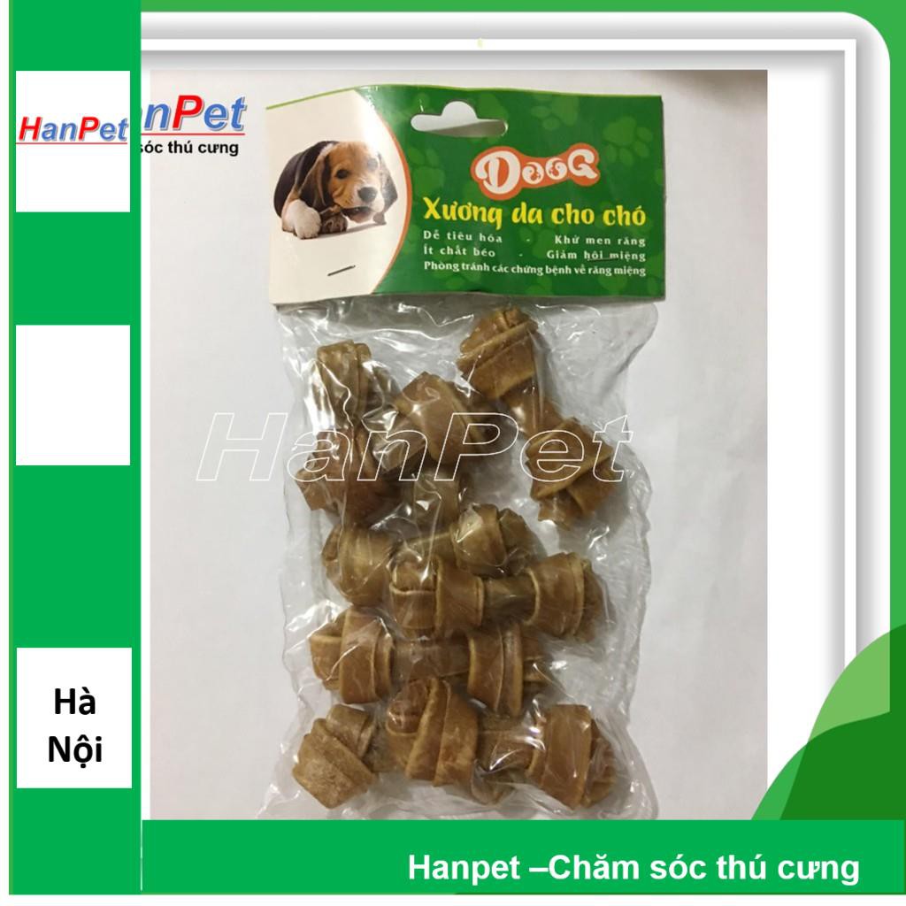 HN- Bộ 8 Xương xoắn da bò cho chó dưới 5kg (hanpet 368) xương cho chó gặm bổ máu bổ sung canxi và ngứa răng