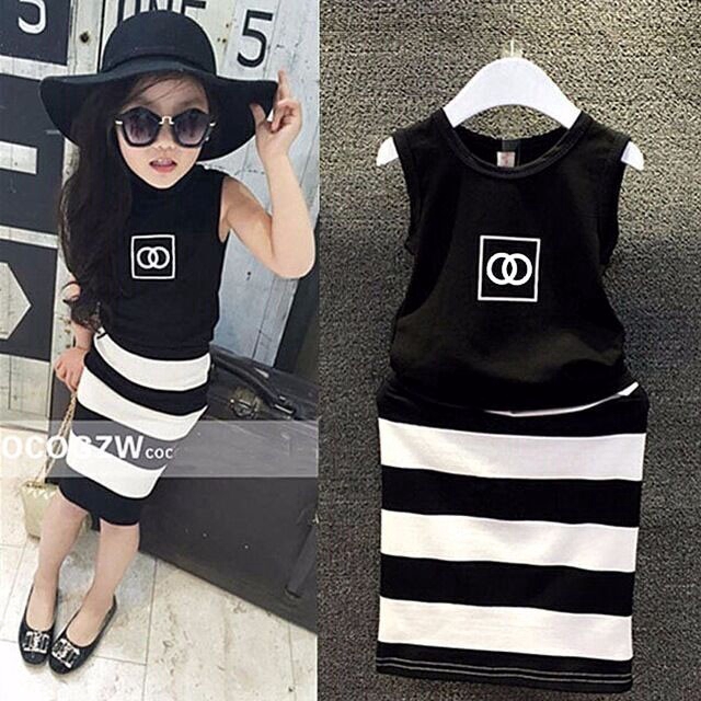 Girls Clothing Tops + Skirt 2pcs Set Cotton Kids Clothes