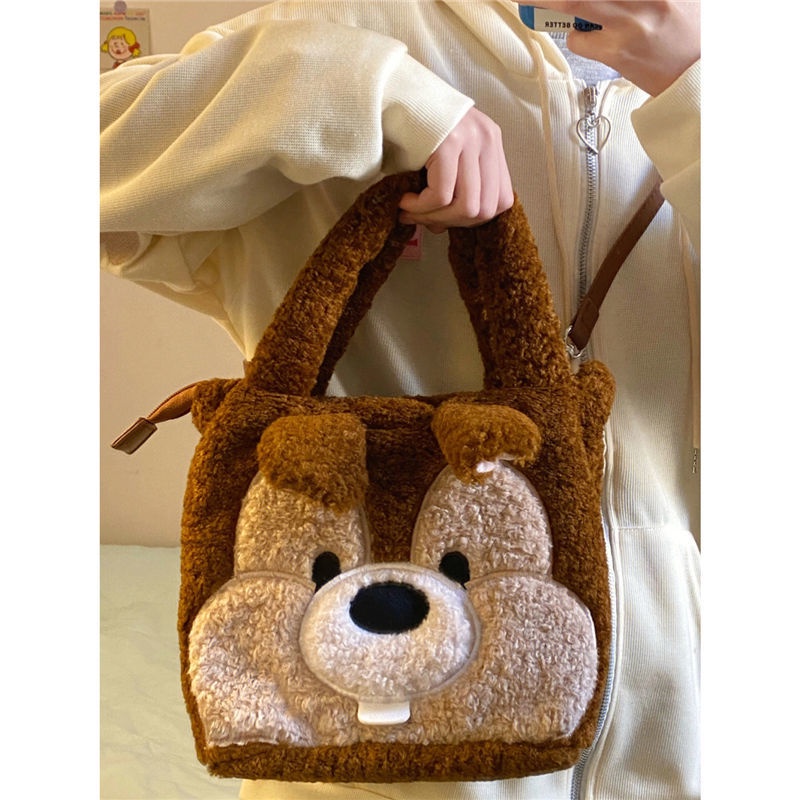 Túi Xách Lông Nhung Hình Sóc Dễ Thương Xinh Xắn Cho Nữ