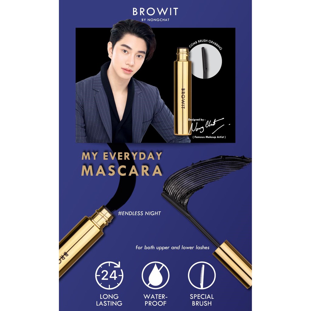 Mascara NongChat Browit Thái Lan làm dày, dài cong mi, chuyên dụng cho makeup | BigBuy360 - bigbuy360.vn
