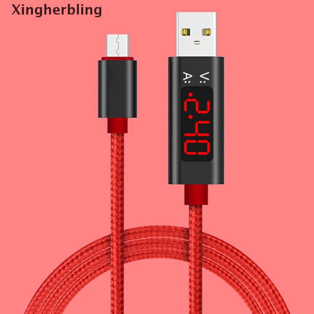 Dây Cáp Sạc / Truyền Dữ Liệu Có Màn Hình Led Hiển Thị Micro Usb Cho Điện Thoại Android