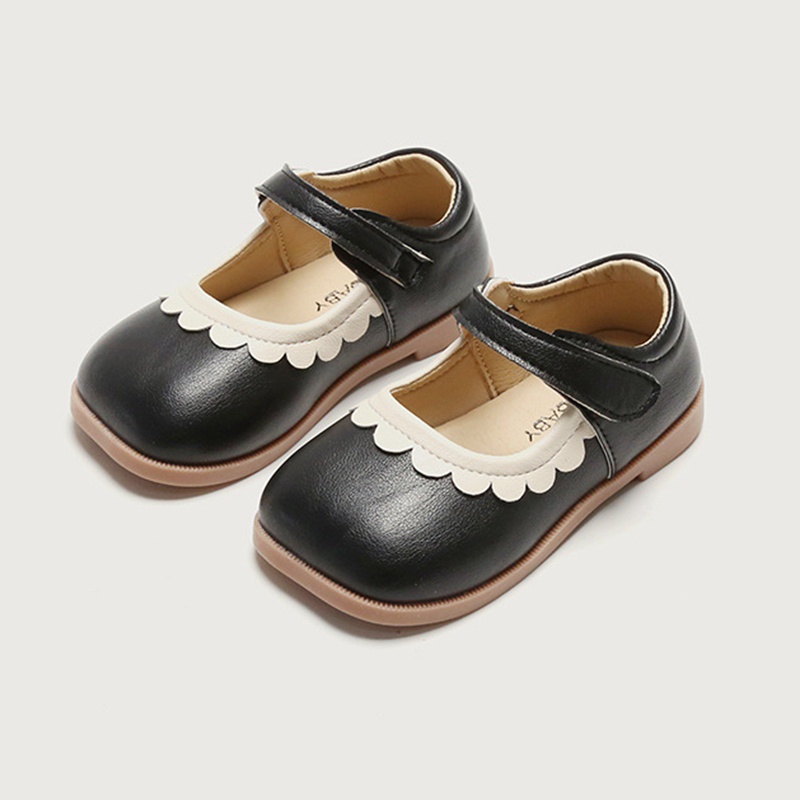 Giày búp bê da mềm đính hoa xinh xắn cho bé gái 0-6 tuổi